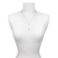 thumbnail image 3 of Delight Jewelry Silvertone Small Hot Pink Crystal Cross Silver tone Elegant Infinity Lariat Necklace, 3 of 4