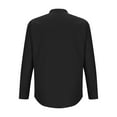 thumbnail image 6 of lkfuzj Long Sleeve Shirts For Men Cotton Standup Collar Blouse Casual Button Down Dress Shirts Lightweight Tee Tops - Black, 6 of 6