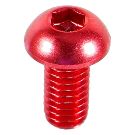 

10pcs M3 6-10mm Button Round Head Aluminum Alloy Metric Hex Socket Cap Screw Bolt Red 6mm