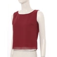 thumbnail image 4 of inlzdz Womens Elegant Chiffon Tank Top T-Shirt Inside for Mother of The Bride Wedding Cocktail Party Evening Burgundy L, 4 of 8
