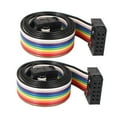 thumbnail image 2 of 50cm 10 Pin 10 Way F/F Connector IDC Flat Rainbow Color Ribbon Cable 2pcs, 2 of 4