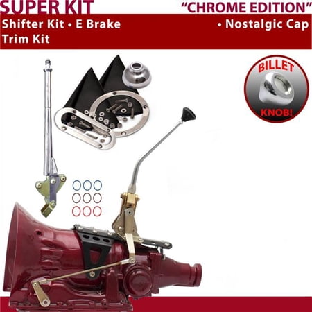 American Shifter 4L80E Shifter Kit Chrome 10 in. E Brake Trim Kit for EF4C2