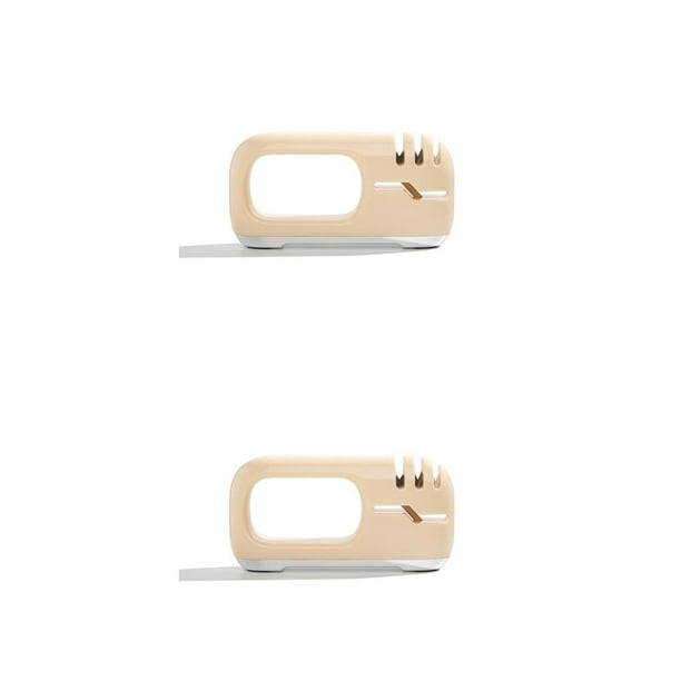 Monstrate Afilador de rebanador Universal, tijeras multiusos, herramienta de afilado de cocina, molienda de pulido para comedor doméstico Beige 2piezas