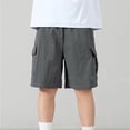 thumbnail image 4 of TKKCS Boys Pull-On Cargo Shorts- Trendy Outdoor Elastic Wasit Casual Waterproof Loose Fit Kids Hiking Shorts With Multi Pockets Dark Gray Size 4 Years, 4 of 8