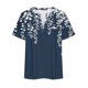 thumbnail image 4 of Camisetas Casuales de las Mujeres Largo Casual Impreso Cuello Redondo Suelto Top, Camiseta de Verano de Manga Corta, 4 of 5
