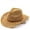 Khaki, variant on Cowboy Hat For Women Men Summer Shapeable Straw Hat Hollowed Out Cowgirl Hat For Holiday Classics