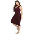 thumbnail image 4 of HDE Plus Size Bodycon Midi Dress Casual Fitted Jersey Tank Everyday Sundress Dark Maroon 22-24 Plus, 4 of 6