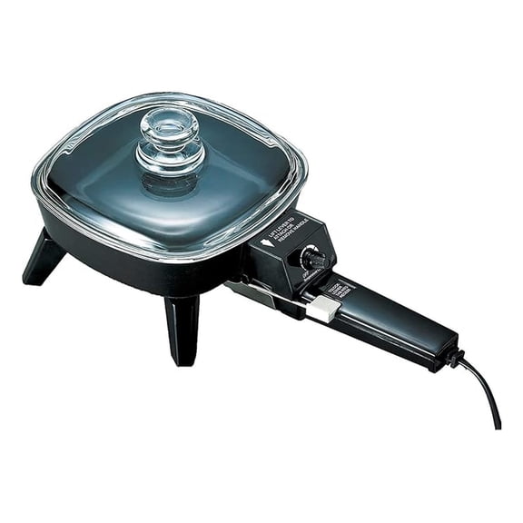 SK-45 6" Non-Stick Electric Skillet with Glass Lid, Black, 7.7"D x 9"W x 6.6"H