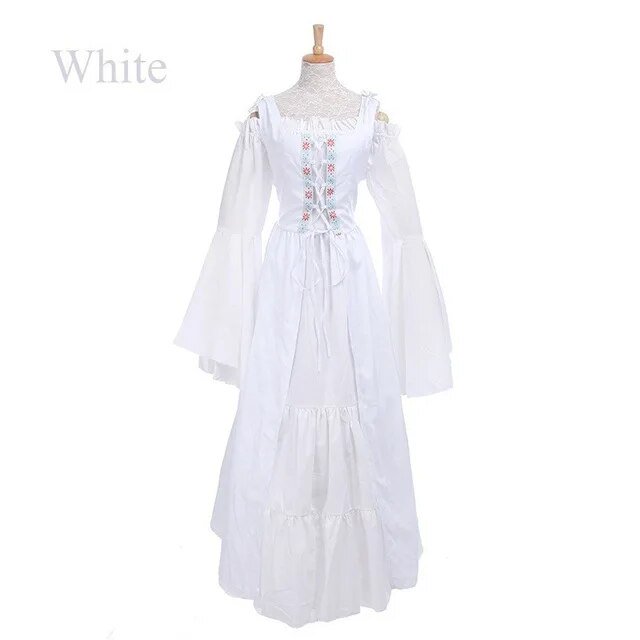 Vestido Medieval Punk de S-6XL para mujer, disfraces de Halloween, palacio, fiesta de carnaval, disfraz de princesa, Vestido victoriano para mujer
