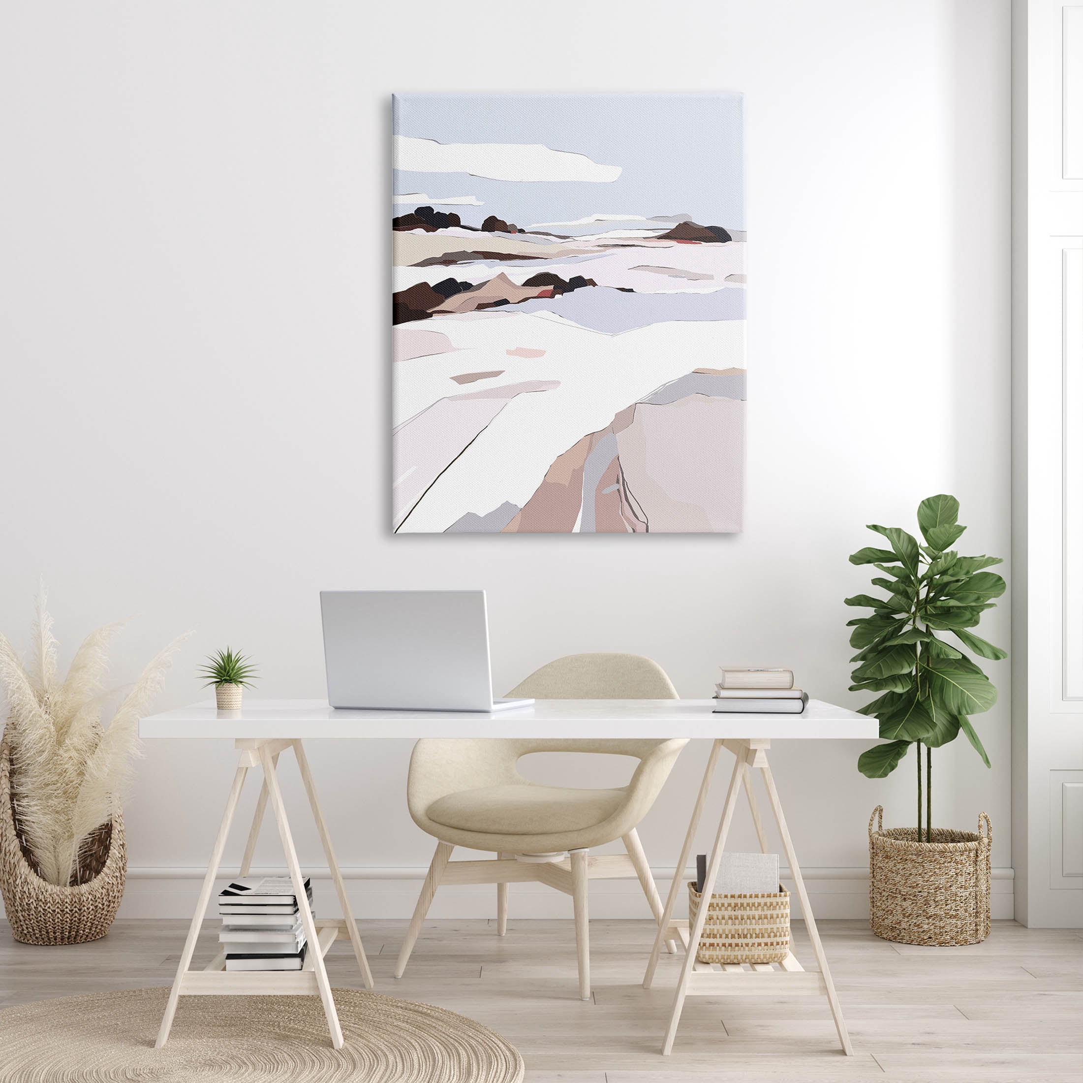 Stupell Industries Abstract Snowy Mountain Landscape Graphic Art Gallery Wrapped Canvas Print Wall Art, Design by Nikita Jariwala