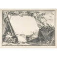 thumbnail image 2 of Joseph Martin Nideröst 18x14 Gold Ornate Wood Frame and Double Matted Museum Art Print Titled - Design for a Title Page; Rocks and Animals (Late 18th Century), 2 of 4