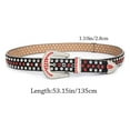 thumbnail image 3 of Women Adjustable Glitter Studded Bling Crystal Waistband Rhinestone Belt PU Leather 3, 3 of 7