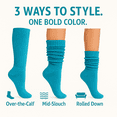 thumbnail image 3 of Slouch Socks for Women Extra Heavy Extra Long Shoe Size 5-10 - (Turquoise, 6 Pair), 3 of 5
