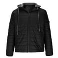 thumbnail image 4 of RYDCOT Men's Hooded Puffer Jacket Winter Warm Down Coats Casual Lightweight Quilted Padded Jackets Windproof Outerwear Thicken Cotton Coat Black, 4 of 6