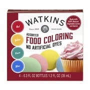 Watkins Assorted Food Coloring, 1.2 fl oz (Plastic Container)
