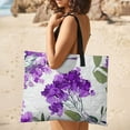 thumbnail image 5 of Purple Floral Watercolor Seamless Pattern Picnic Blanket Waterproof Outdoor Beach Blanket Hand-held Pad Suitable for Travel, Camping, Beach, Family Gatherings, 5 of 8