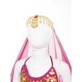 thumbnail image 4 of YONGHS Girls Princess Belly Dance Costume Halloween Crop Top with Pants Head Veil Waist Chain Set Hot Pink 5-7, 4 of 7