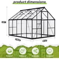 thumbnail image 7 of MUCHANT 8x10 FT Greenhouse for Outdoors, Walk-in Large Aluminum Frame Greenhouse with Quick Setup Structure and Roof Vent for Garden Backyard, Black, 7 of 7