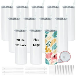 12 Pack-20oz MATTE White Sublimation Tumblers popular with Shrink Wrap And Rubber Bottoms