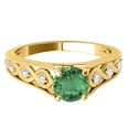 thumbnail image 2 of Mauli Jewels Engagement Rings for Women 1 Carat Halo Unique Design Emerald And Diamond Engagement Ring Crafted 4-prong 14k Solid Yellow Gold, 2 of 7