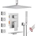 thumbnail image 4 of Shower Faucet Set Matte Shower System Four Modes Shower Faucet with in Handheld Ceiling Mount Shower Head with Shower Head Dual Modes Body Jets, 4 of 6