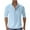 Sky Blue, variant on lmcalzta Mens Cotton Linen T-Shirts 1/2 Sleeve Casual Button Lightweight Breathable Beach Tshirts,S-3XL