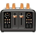 thumbnail image 1 of 4 Slice Toaster Touch Screen Long Slot, Touch Screen for Dual Control, 7 Shade Settings,1.5'' Extra Wide Long Slots,1800W,Grey, 1 of 7