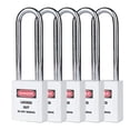 thumbnail image 4 of 5 Pieces Padlock Industrial Car Lockout Kit Simple Durable Access Control Equipment Lockpicking Sets Safety Locks for Companies White, 4 of 6