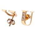 thumbnail image 2 of Aretes Mujer LuckyLy, Inicial Letra A, Acero Inoxidable con Oro 18k y Zirconia Cúbica, Modelo Tina dorado UNITALLA, 2 of 7