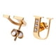 thumbnail image 2 of Aretes Mujer LuckyLy, Inicial Letra A, Acero Inoxidable con Oro 18k y Zirconia Cúbica, Modelo Tina dorado UNITALLA, 2 of 7