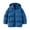 Blue, variant on KAUOD Boys Girls Quilted Hooded down Jackets Plain Winter Warm Outdoor Windproof Zip up Puffer Coats Kids Thick Outwear