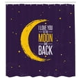 thumbnail image 3 of Ambesonne Moon Shower Curtain, Stars Celestial Elements Art, 69"Wx75"L, Dark Purple Multicolor, 3 of 5