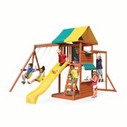 Angle View: Big Backyard Hazelwood Wooden Playset by KidKraft