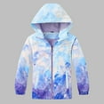 thumbnail image 3 of XXWXYD Girls Windproof Rain Jacket Soft𝖲hell Hooded Coat with Tie Dye Print 𝖶aterproof Hiking Outerwear Functional Lightweight Jacket for Outdoor Activities, 3 of 8