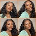 thumbnail image 3 of Ustar 100% Unprocessed Brazilian Remy Human Hair Weave Jerry Curly Natural Black Color #1B 3 Bundles - 14"16"18", 3 of 7