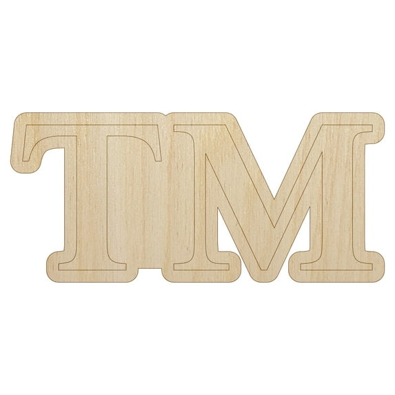 Trademark TM Symbol Wood Shape Unfinished Piece Cutout Craft DIY Projects - 6.25 Inch Size - 1/4 Inch Thick