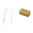thumbnail image 1 of Mesita de noche,Mesa auxiliar de acrílico transparente,mesa auxiliar transparente de 2 niveles,Mesa pequeña de acrílico,mesita de noche pequeña,compacta,Caja de pañuelos,Dispensador de, 1 of 8