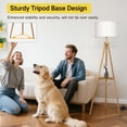 thumbnail image 6 of OUTON Boho Rattan Tripod Floor Lamp with Shelves, Dimmable Standing Lamp with Remote Control,Wood Tall Floor Lamps for Living Room Bedroom Office Farmhouse, Wood, 6 of 9