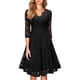 thumbnail image 2 of Gibobby Vestidos cortos de mujer Vestido de mujer con cuello de encaje vintage y cintura metida con encaje(Negro,XL), 2 of 3