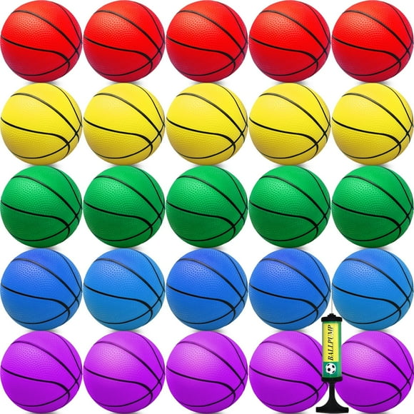 30Pcs 7" Mini Basketballs Balls Bulk, PVC Small Basketball for Over The Door Basketball Hoop Games Party Favors Indoor Outdoor Play Adults Kids Pool
