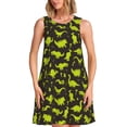 thumbnail image 1 of Fotbe Cute Cartoon Dinosaurs Green Silhouette Pattern Vestido de Verano sin Mangas para Mujer – Vestido Midi Línea A, Estilo Camiseta Floral, Vestido Playero Casual y Fluido, 1 of 7