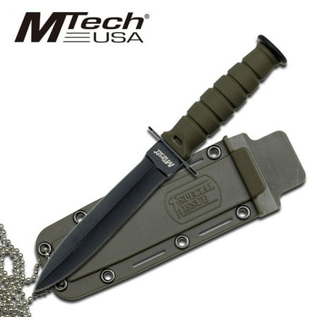 MTech USA Army Green Double Edge Stainless Steel Fixed Blade Knife