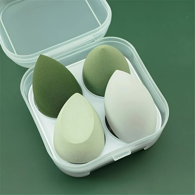 CHUANK 4pcs Makeup Sponge With Case Seamless Blending And Smudging Hygiene Focused Design Preventing Bacterial Buildup Flawless Makeup Application Beauty Blenders With Protective Case