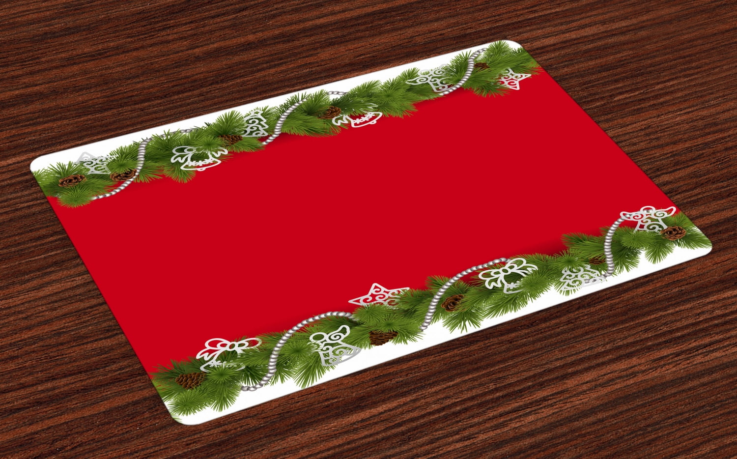 Christmas Placemats Set of 4 Noel Time Celebratory Icons Spiral