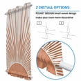 thumbnail image 3 of Boho Abstract Sun Door Curtains for Door Window, French Sidelight Front Back Door Curtains With Tieback, Modern Beige Sun Light Lines Kitchen Rod Pocket Drapes Panel, 54"x72", 3 of 5