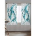 thumbnail image 5 of Sheer Curtains 72 Inches Long, White Teal Marble Semi Sheer Curtains Light Filtering Window Treatment, Modern Abstract Art Marble Fluid Privacy Voile Drapes for Living Room Bedroom 52x72 Inch, 5 of 7