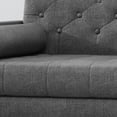 thumbnail image 3 of 38.25" Charcoal Gray and Gold Transitional Upholstered Club Chair, 3 of 7