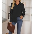 thumbnail image 2 of 1 camisa de manga larga con solapa, color negro., 2 of 5
