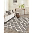 thumbnail image 3 of Unique Loom Trellis Collection Area Rug - Philadelphia (8' x 11' Rectangle Dark Gray/Beige), 3 of 10