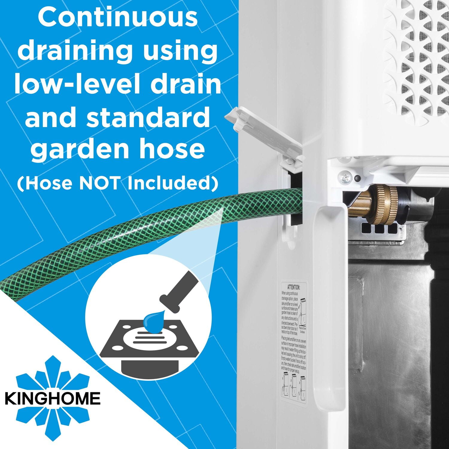 Kinghome Energy Star 35Pint Portable Dehumidifier Removes Moisture